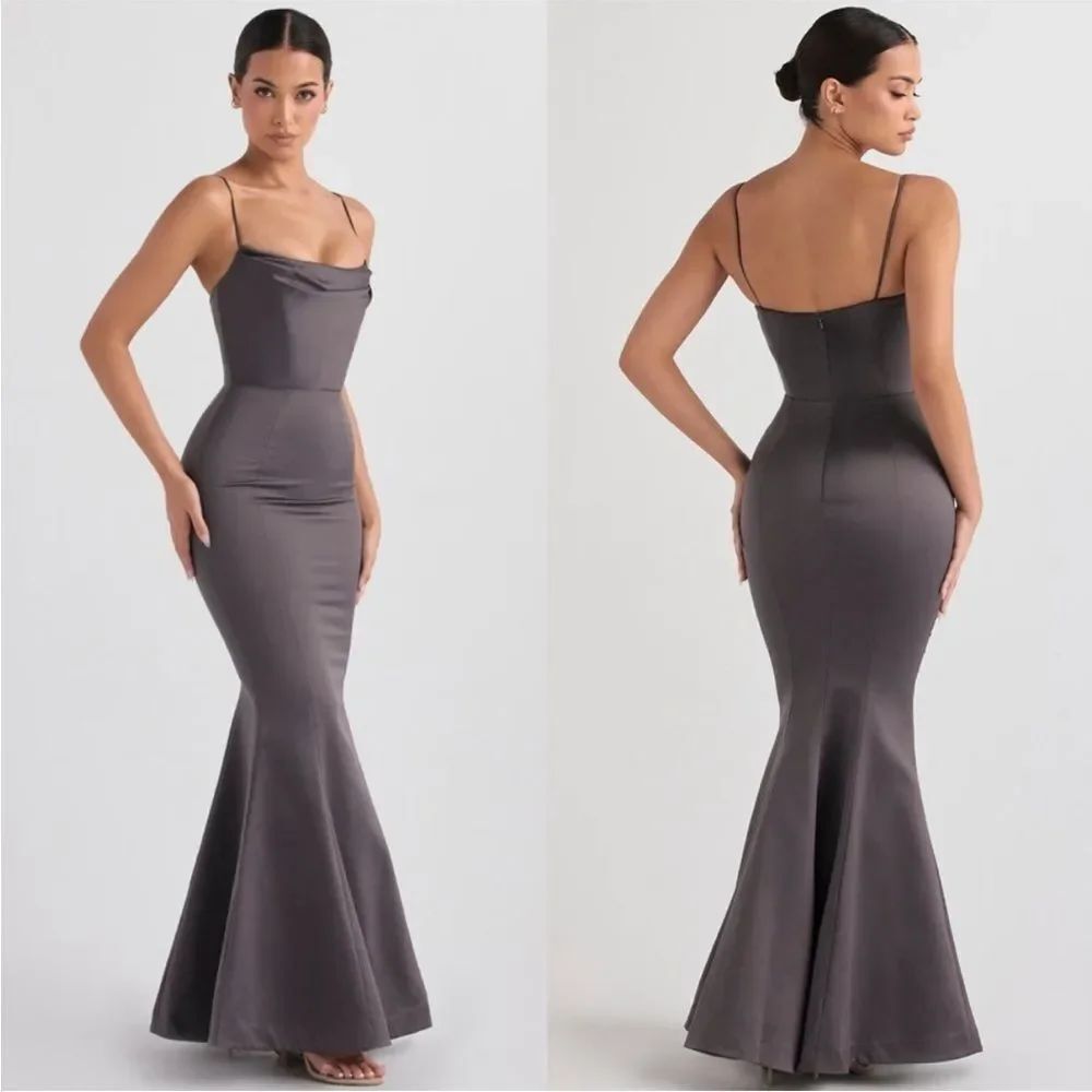 House of CB Violette Satin Mermaid Gown